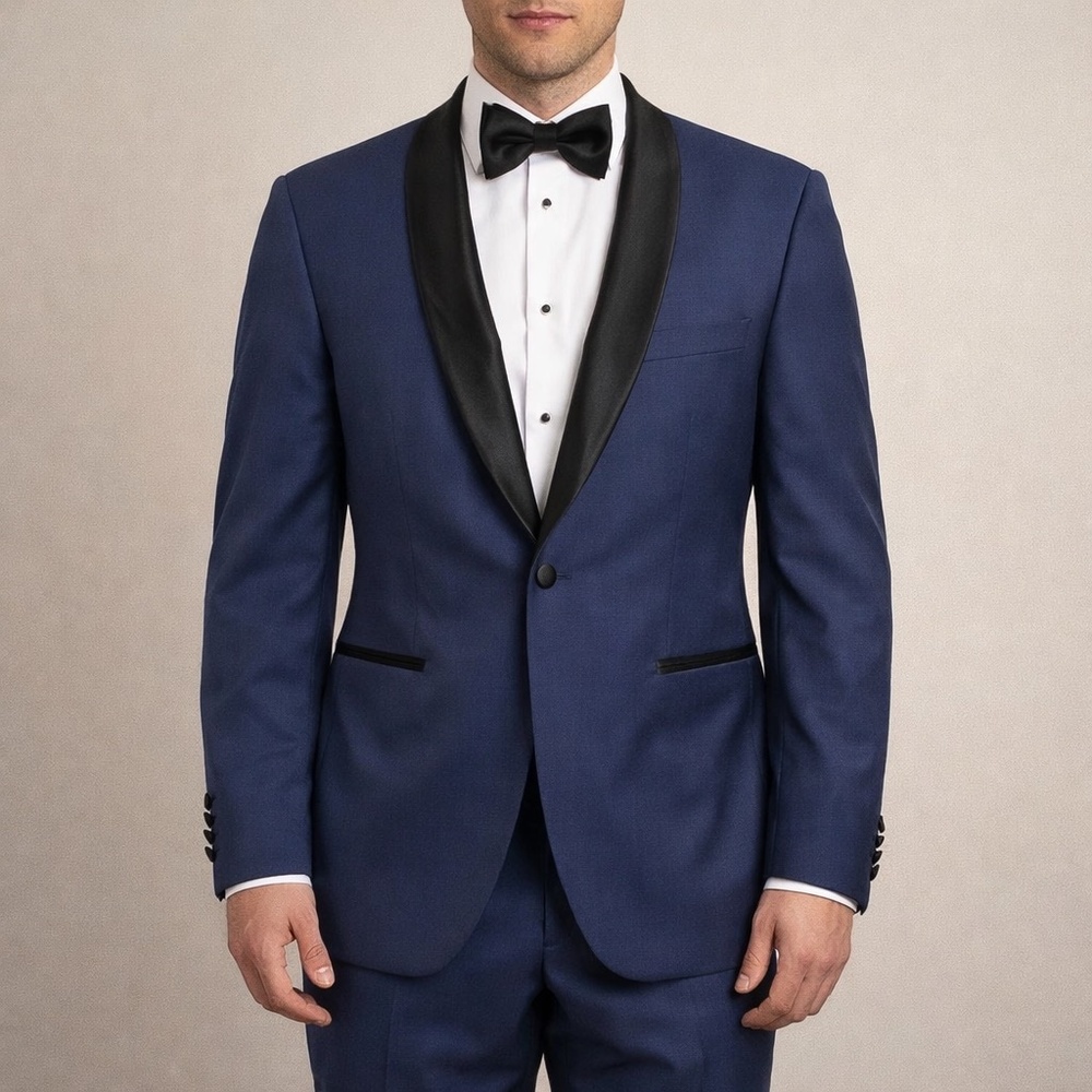 Sergio Barone Sophisticated Blue and Black Suit